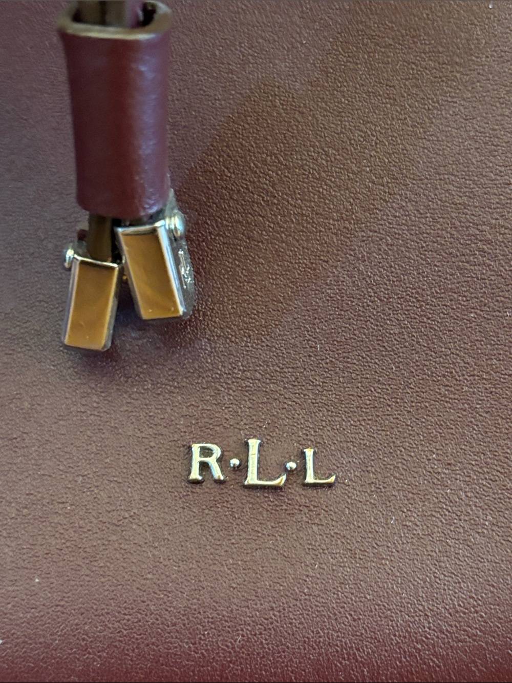 Ralph Lauren Burgundy Leather Drawstring Crossbody Bag - Picture 2 of 5